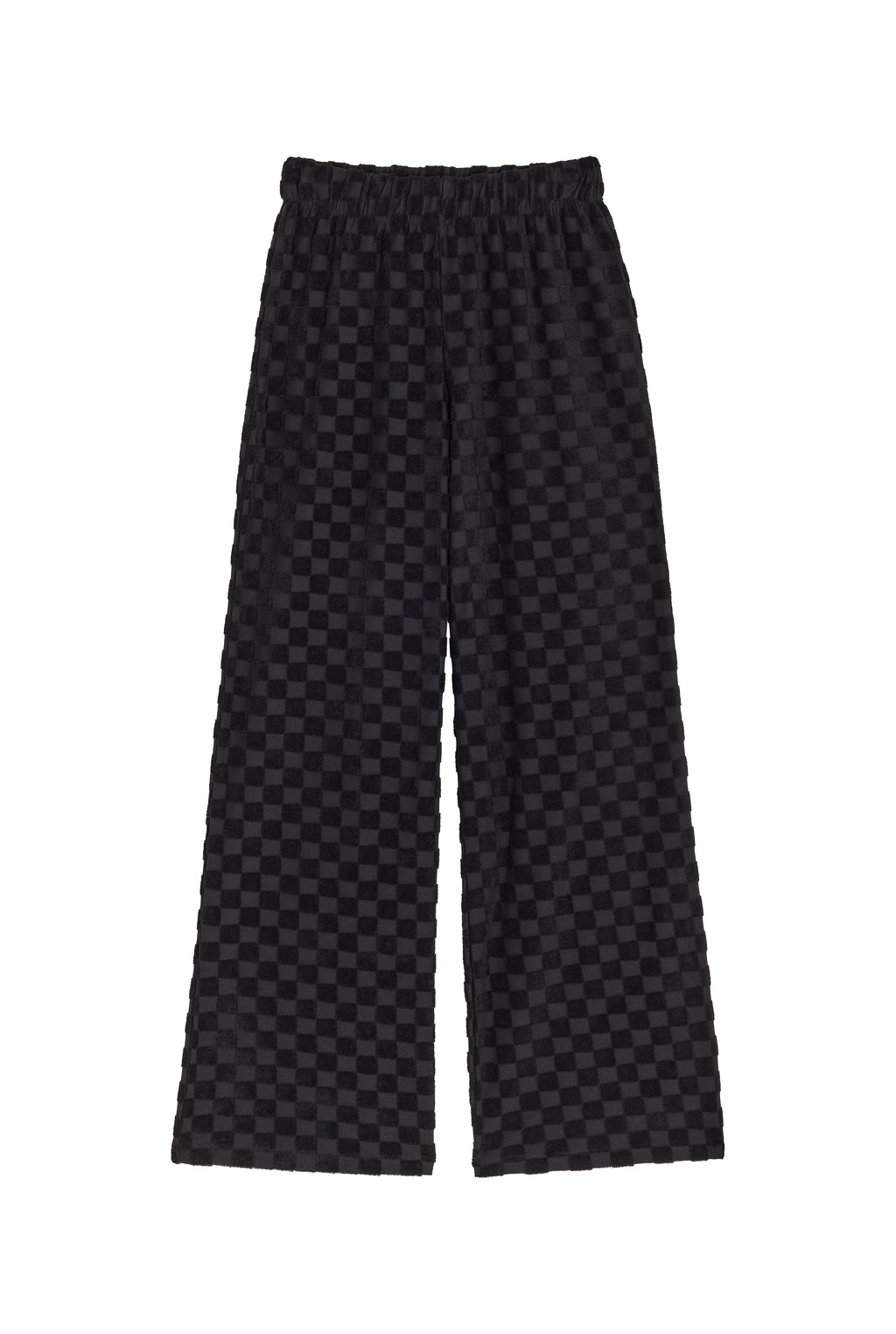 Pantalon Éponge Damier 100% Coton BIO - Noir