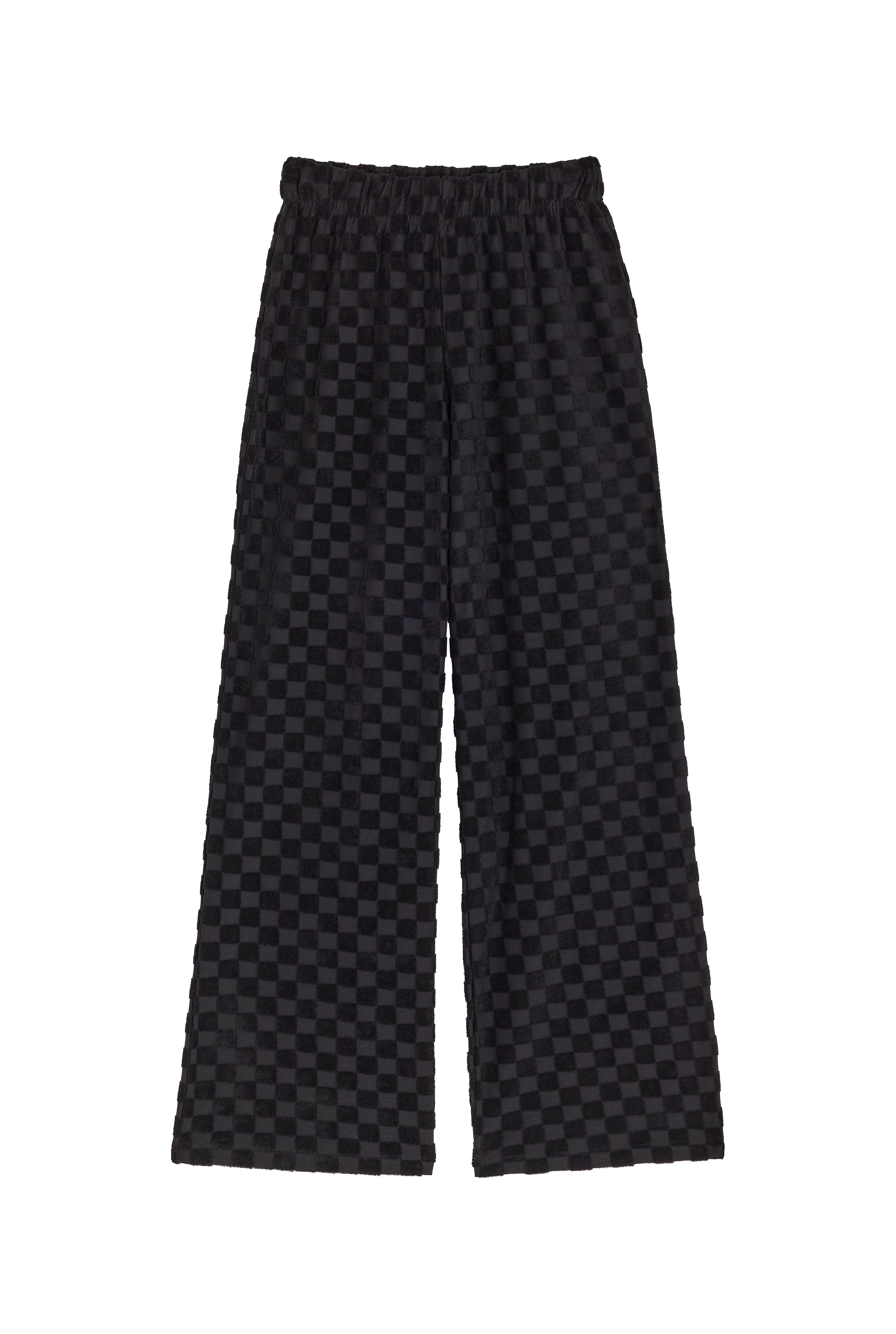 Pantalon Éponge Damier 100% Coton BIO - Noir