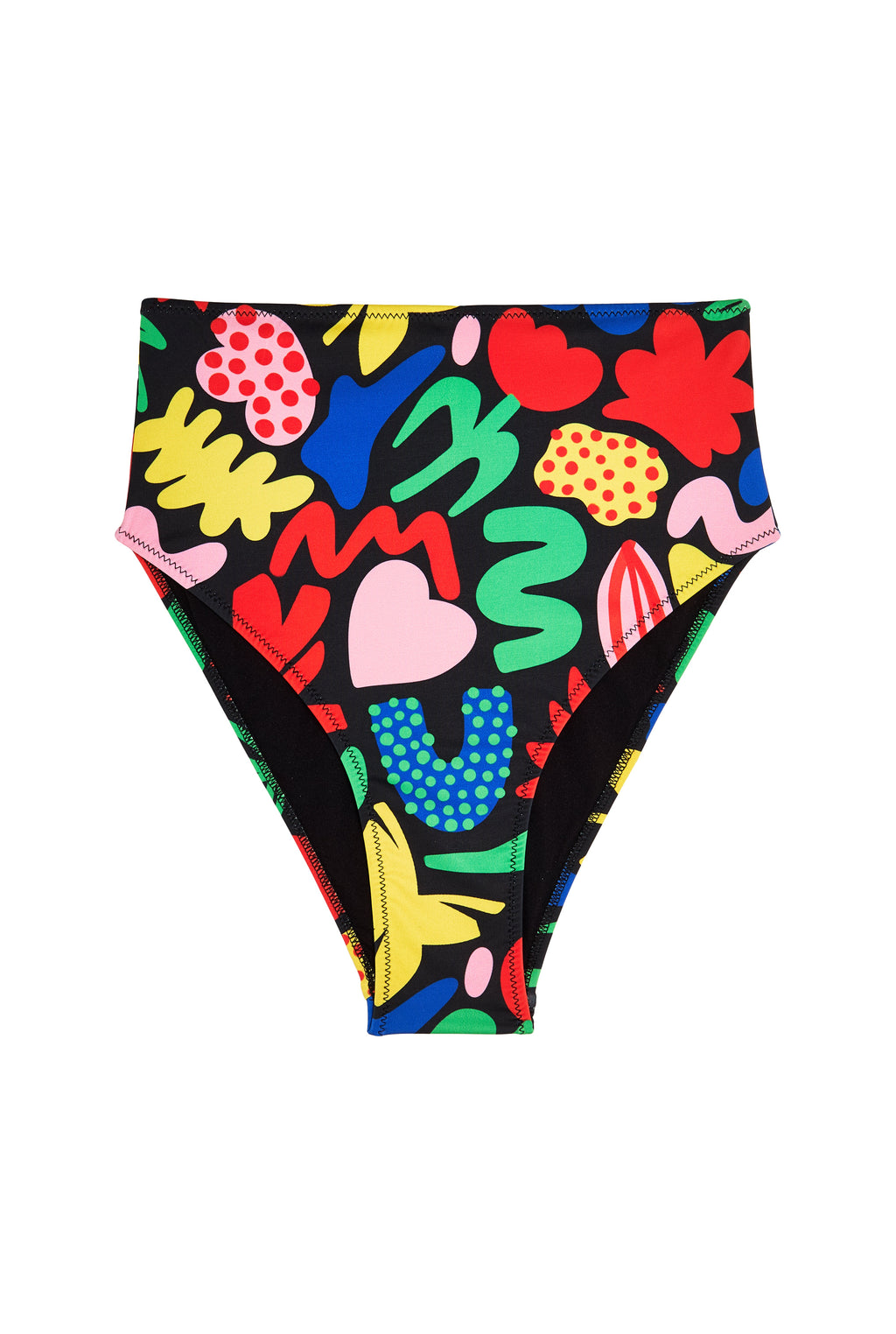 Culotte Taille Haute Maillot - Colorama Noir