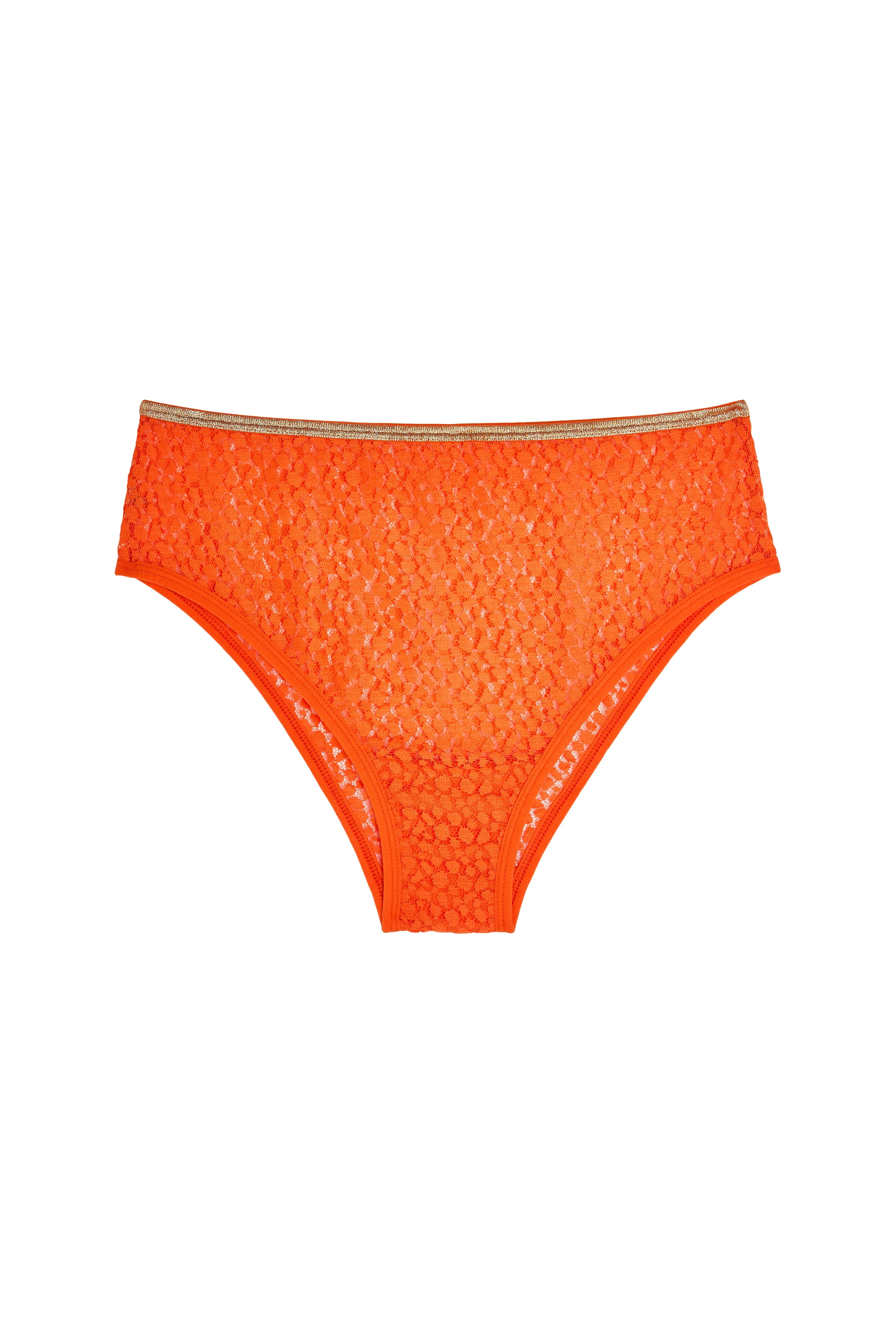 Culotte Taille Haute Dentelle - Orange