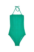 Maillot Bustier - Vert Texturé