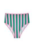 Culotte Taille Haute Coton BIO - Rayures Rose et Vert