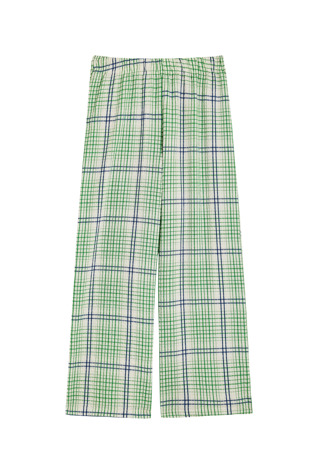 Pantalon Texturé Géométrique - Vert et Bleu
