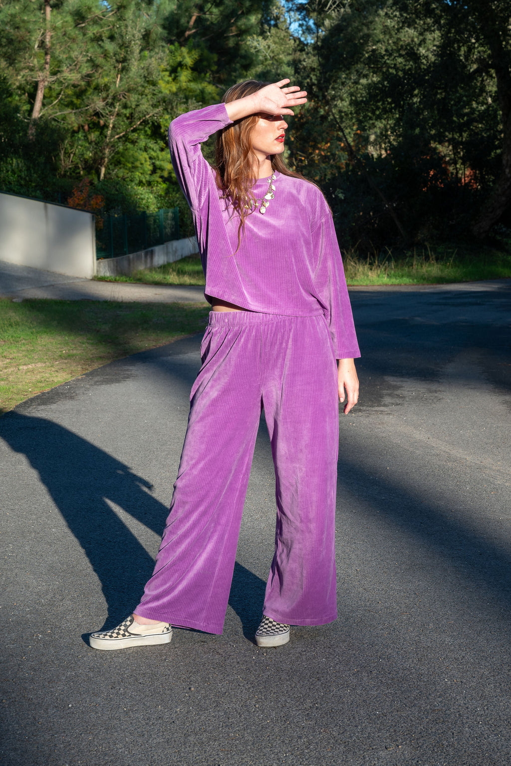 Ensemble Velours Fluide Coton BIO - Violet