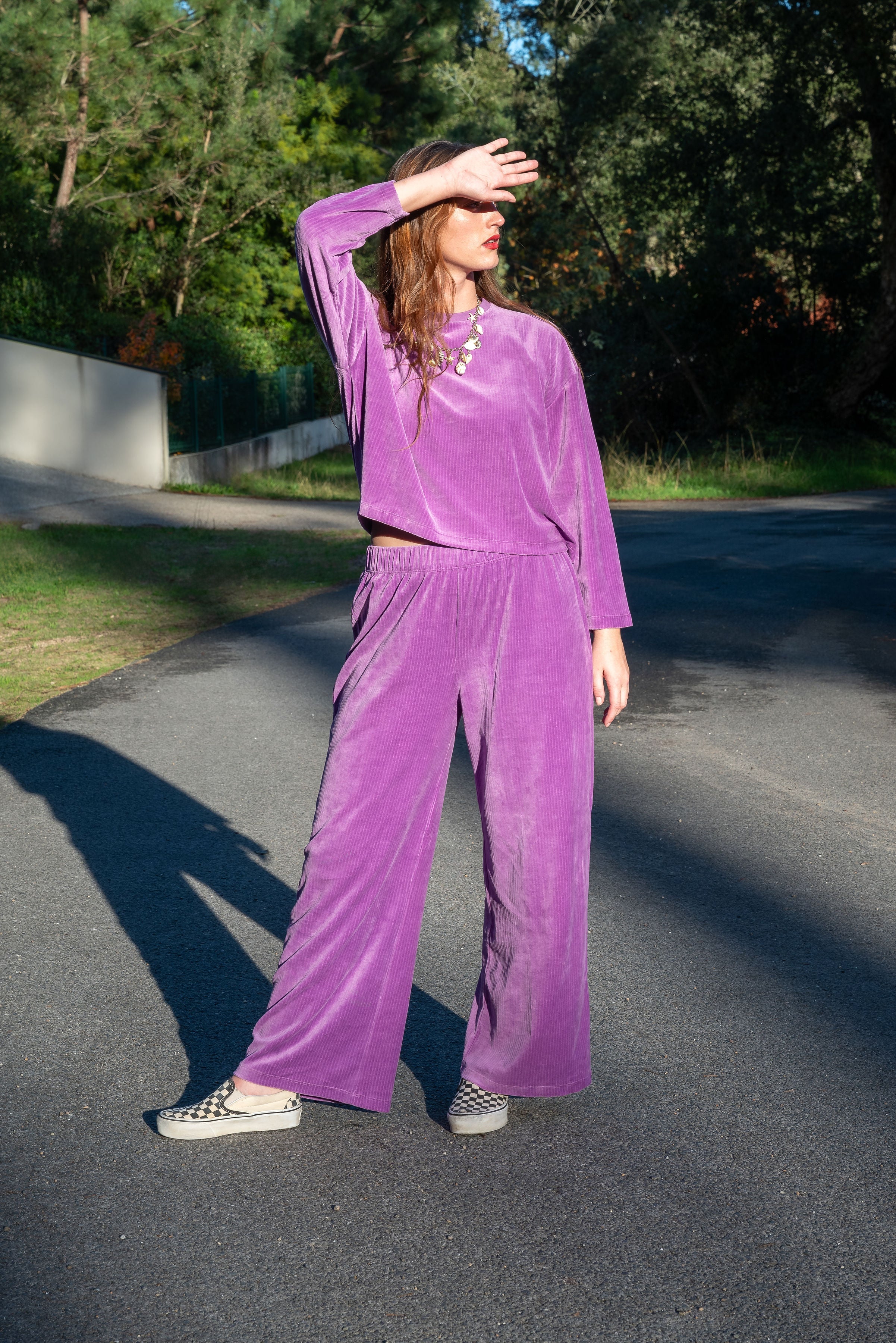 Ensemble Velours Fluide Coton BIO - Violet