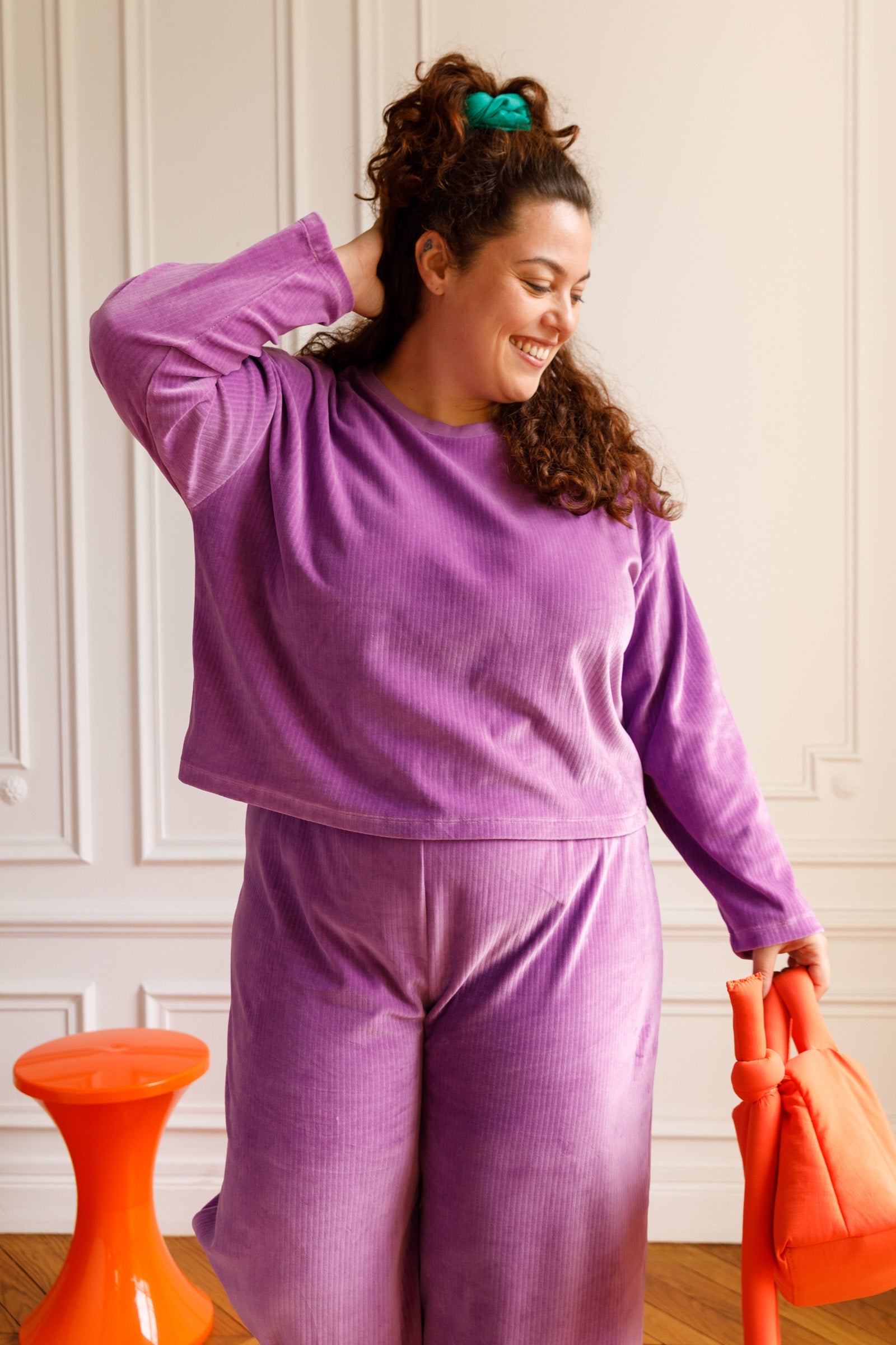Ensemble Velours Fluide Coton BIO - Violet