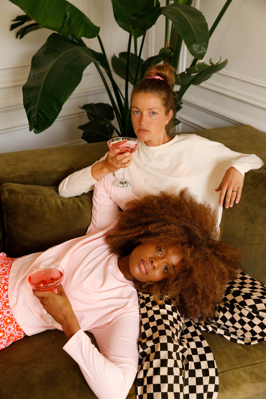 Pyjama Manches Longues Coton BIO - Damier Flowers