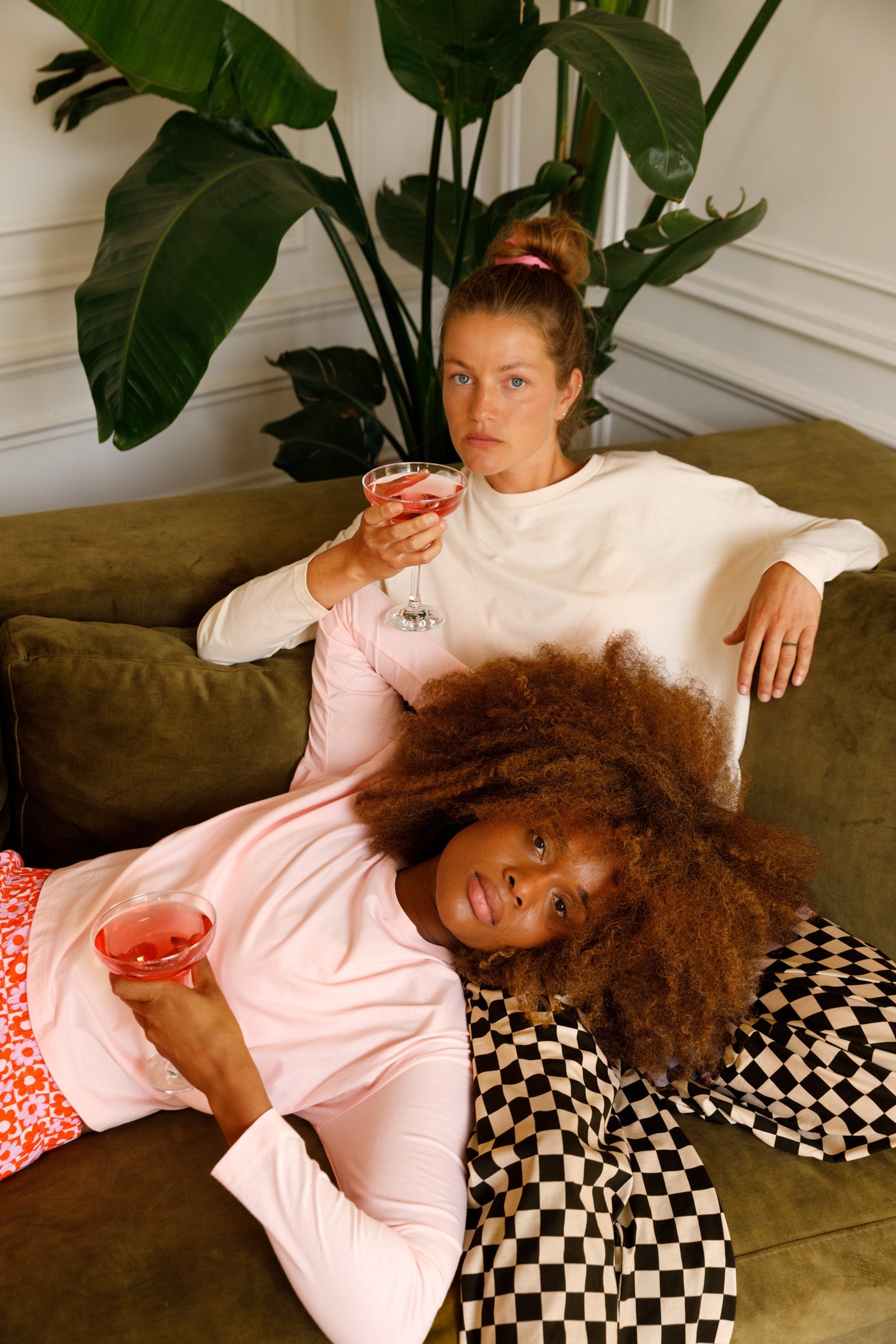 Pyjama Manches Longues Coton BIO - Damier Flowers