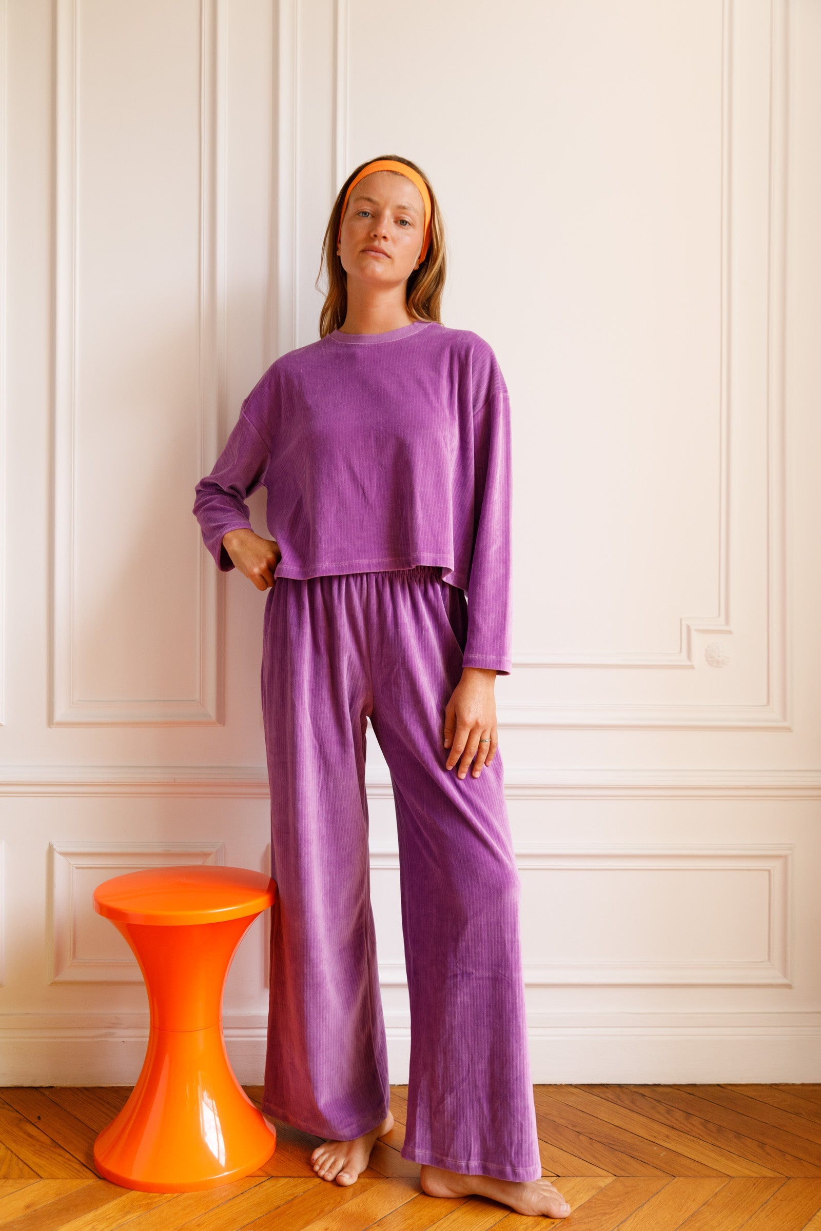 Ensemble Velours Fluide Coton BIO - Violet