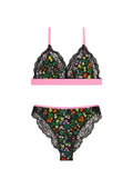 BRASSIÈRE + CULOTTE BI-MATIÈRE - Pampa Noir