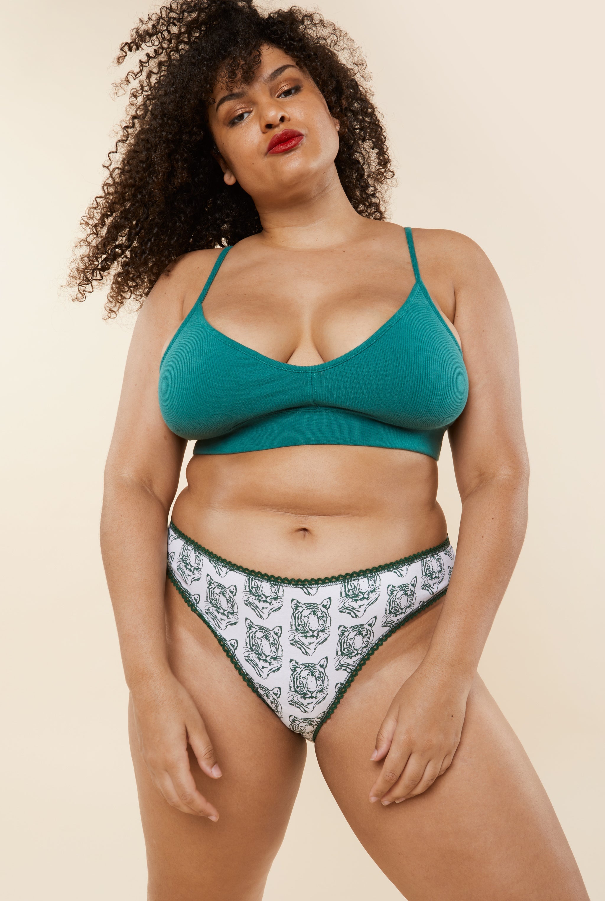 Jade fait du 46 et porte une taille XXL*Culotte Coton BIO - Tiger - Culottes Femme - We Are Jolies