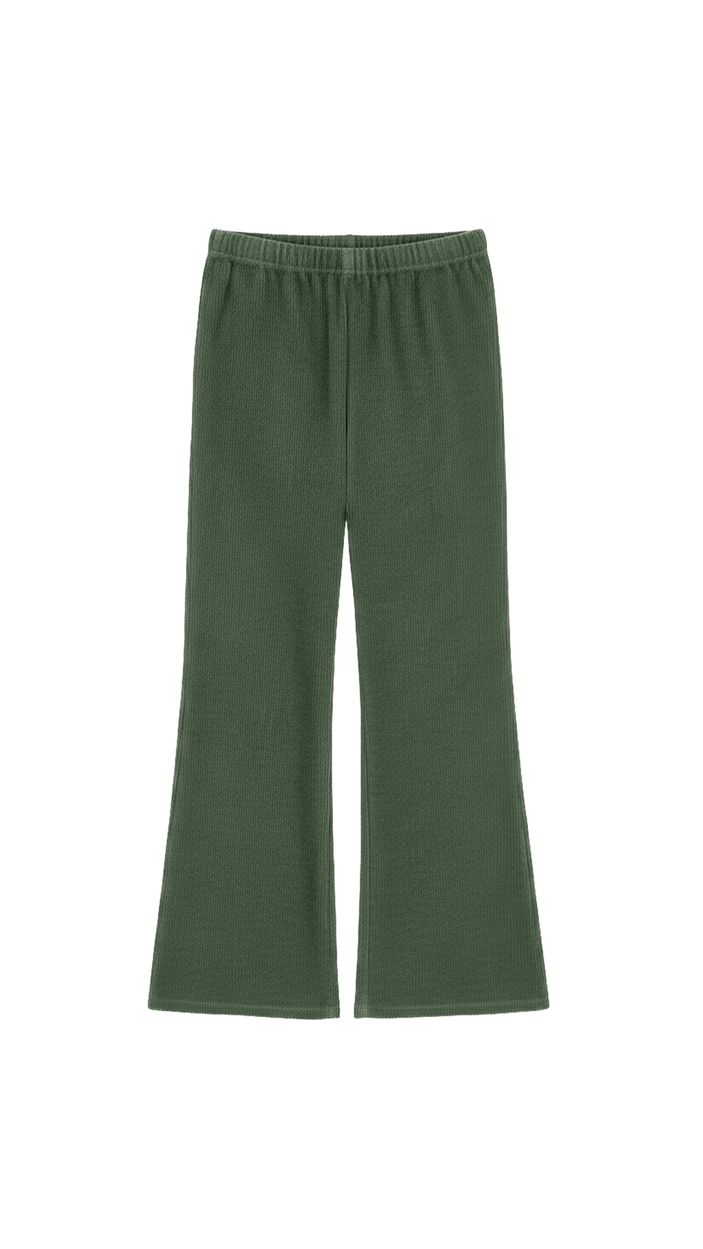 Pantalon Évasé Velours Côtelé - Kaki
